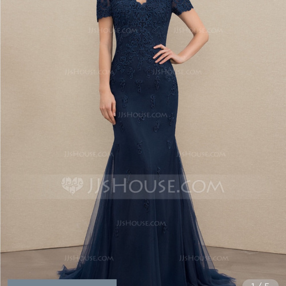 Dark navy Blue  Gown   Mother of the bride or prom dress.  Never worn